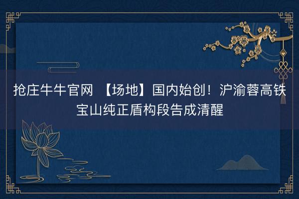 抢庄牛牛官网 【场地】国内始创！沪渝蓉高铁宝山纯正盾构段告成清醒