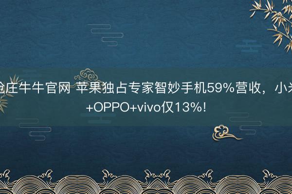 抢庄牛牛官网 苹果独占专家智妙手机59%营收，小米+OPPO+vivo仅13%!