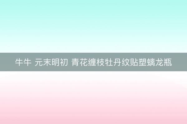 牛牛 元末明初 青花缠枝牡丹纹贴塑螭龙瓶