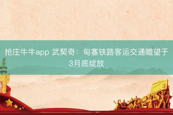 抢庄牛牛app 武契奇:匈塞铁路客运交通瞻望于3月底绽放