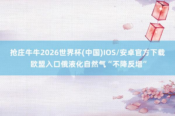 抢庄牛牛2026世界杯(中国)IOS/安卓官方下载 欧盟入口俄液化自然气“不降反增”