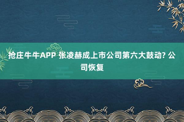 抢庄牛牛APP 张凌赫成上市公司第六大鼓动? 公司恢复