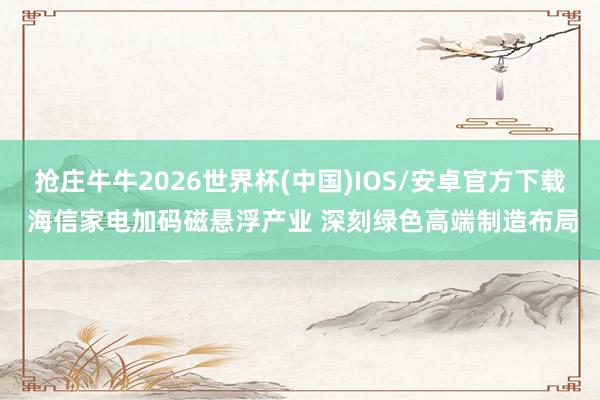 抢庄牛牛2026世界杯(中国)IOS/安卓官方下载 海信家电加码磁悬浮产业 深刻绿色高端制造布局