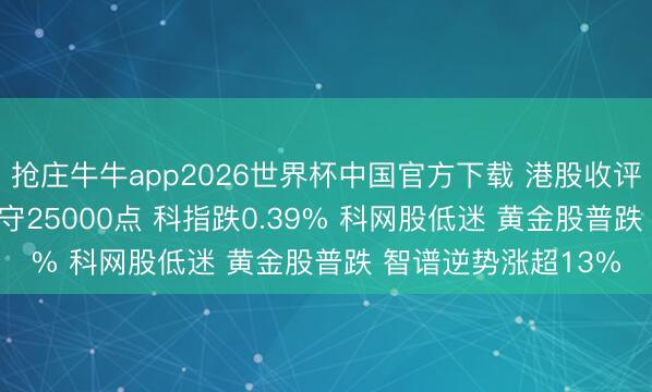 抢庄牛牛app2026世界杯中国官方下载 港股收评：恒指跌1.27%险守25000点 科指跌0.39% 科网股低迷 黄金股普跌 智谱逆势涨超13%