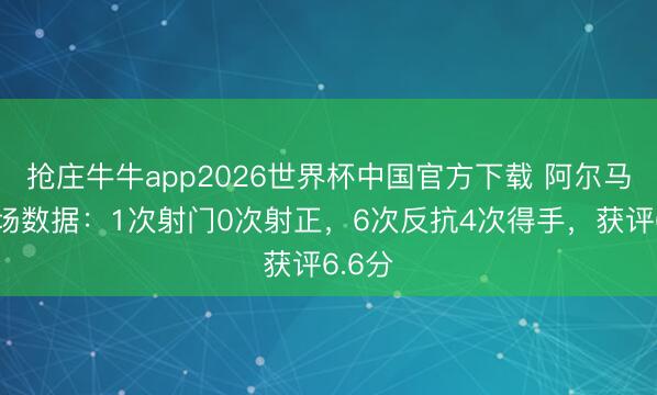 抢庄牛牛app2026世界杯中国官方下载 阿尔马达本场数据：1次射门0次射正，6次反抗4次得手，获评6.6分